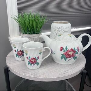 Vintage Laura Ashley Floral Teapot and Mug Set